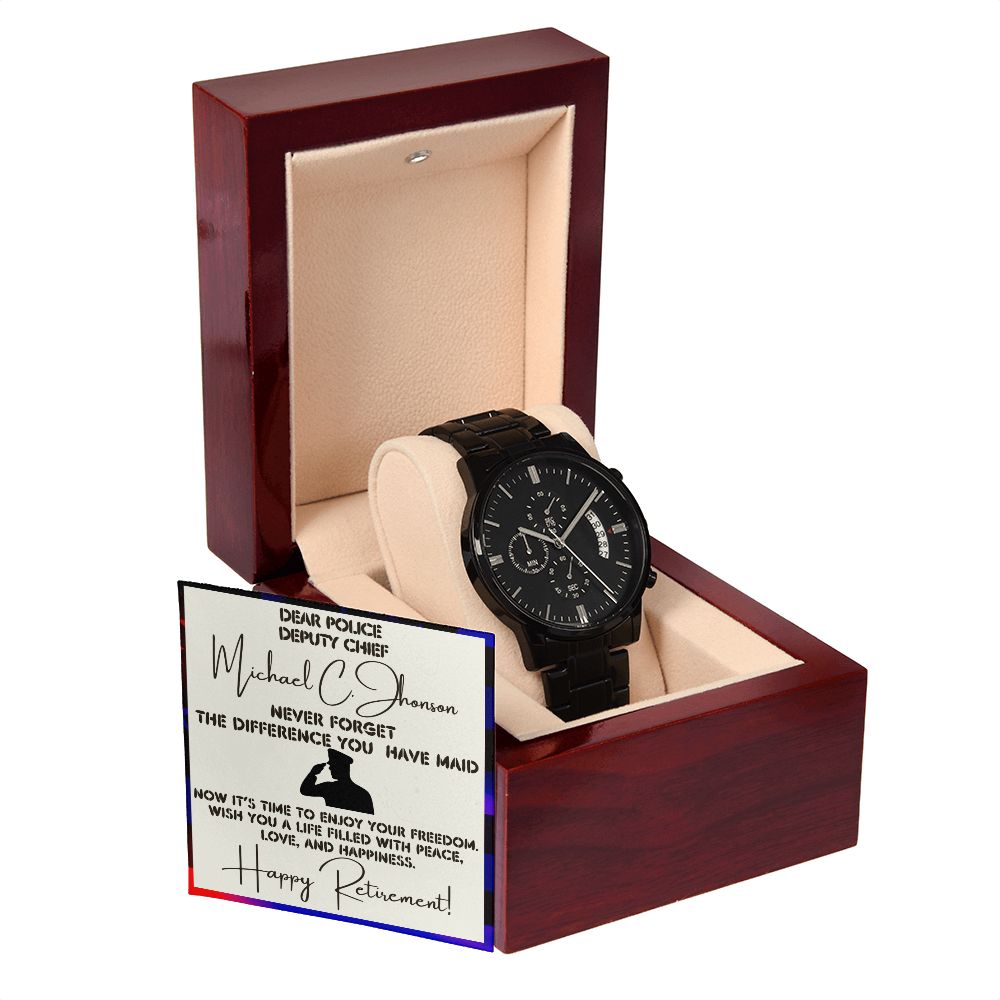 Police Retirement - Black Watch With Card