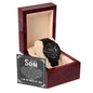 To My Son - Black Chronograph Watch With Card
