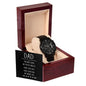 Men's Watch, To Dad - Black Chronograph Watch With Card