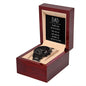Men's Watch, To Dad - Black Chronograph Watch With Card