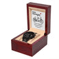 Happy Anniversary To My Husband - Black Chronograph Watch With Card