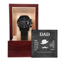 Men's Watch, To Dad - Black Chronograph Watch With Card
