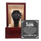 To My Son - Black Chronograph Watch With Card