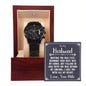 To My Husband - Black Chronograph Watch With Card