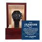 To My GrandSon - Black Chronograph Watch With Card