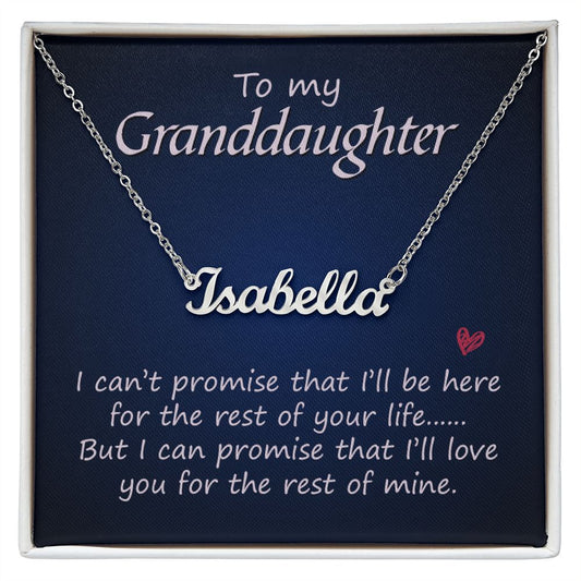 To My Granddaughter - Custom Name Necklace with Card