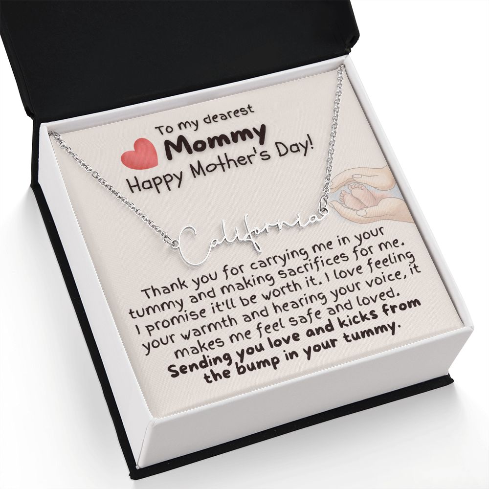 To My Dearest Mommy from Bump - Signature Style Name Necklace