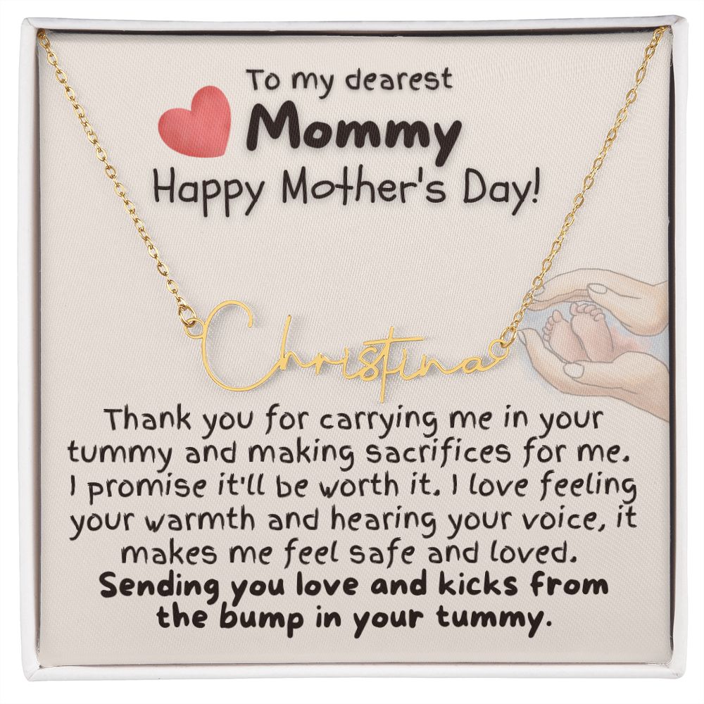 To My Dearest Mommy from Bump - Signature Style Name Necklace