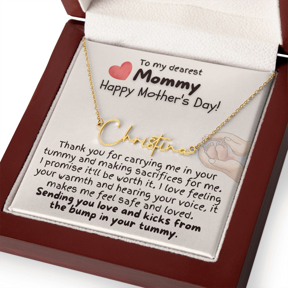 To My Dearest Mommy from Bump - Signature Style Name Necklace
