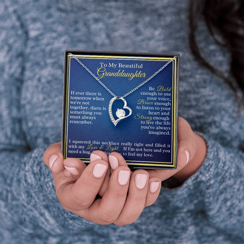 To My Beautiful Granddaughter - Forever Love Necklace