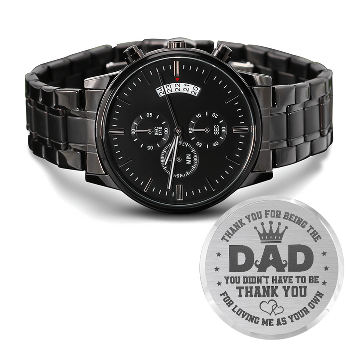 Personalized Bonus Dad Gift, Engraves Watch, Personalized Gifts for Bonus Dad, Thank you Bonus Dad, Gifts from Stepdaughter Stepson