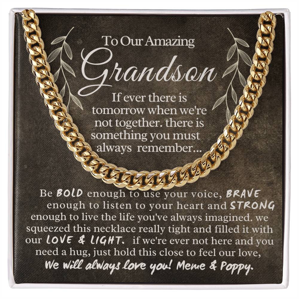 To Our Amazing Grandson - Cuban Link Chain Necklace