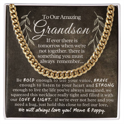 To Our Amazing Grandson - Cuban Link Chain Necklace