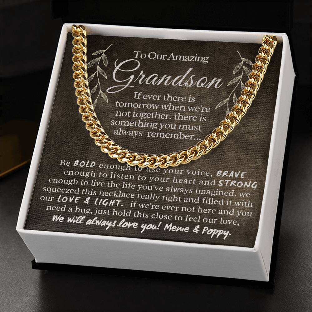 To Our Amazing Grandson - Cuban Link Chain Necklace