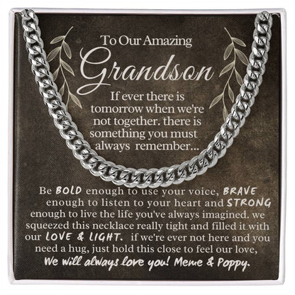 To Our Amazing Grandson - Cuban Link Chain Necklace