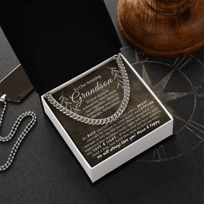 To Our Amazing Grandson - Cuban Link Chain Necklace