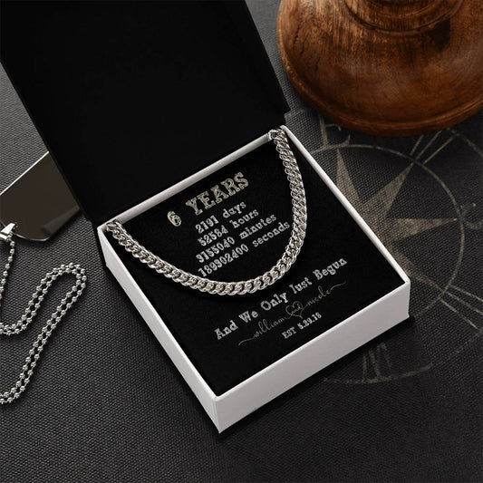 Anniversary Gift for Him - Cuban Link Chain - Any Year