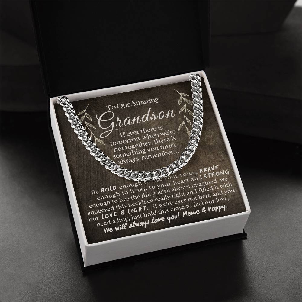 To Our Amazing Grandson - Cuban Link Chain Necklace