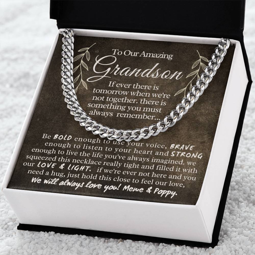 To Our Amazing Grandson - Cuban Link Chain Necklace