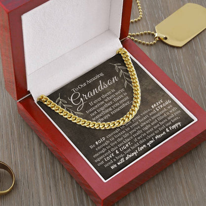 To Our Amazing Grandson - Cuban Link Chain Necklace