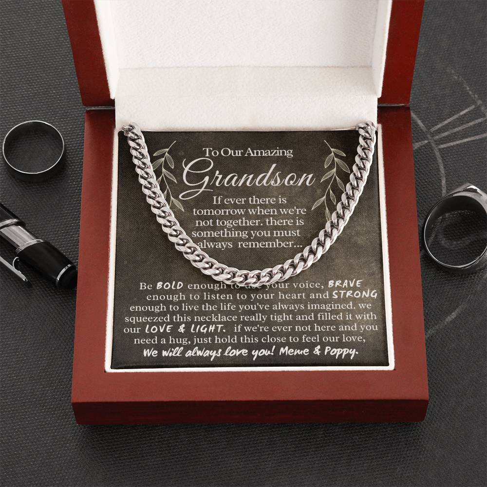 To Our Amazing Grandson - Cuban Link Chain Necklace