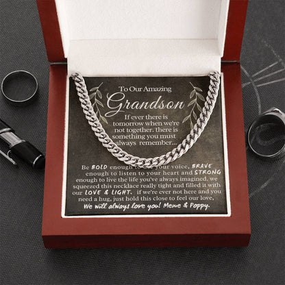 To Our Amazing Grandson - Cuban Link Chain Necklace