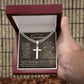 To My Amazing  Grandson from Nana - Cuban Chain with Artisan Cross Necklace