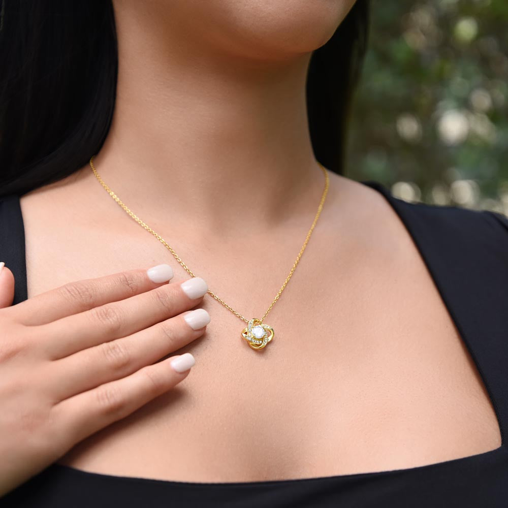To My Beautiful Wife - Gold Knot Necklace