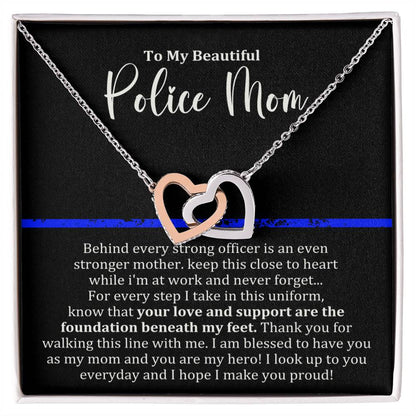 Police Mom - Interlocking Hearts necklace