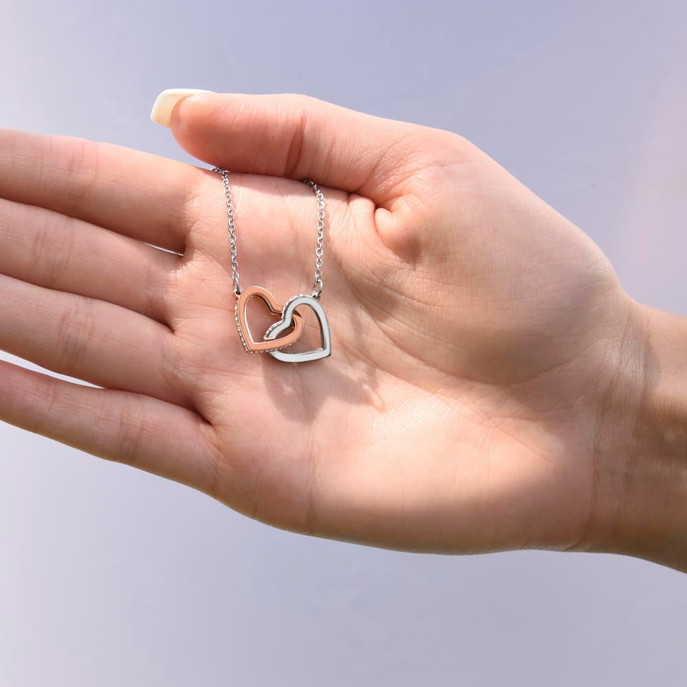To My Granddaughter - Personalized Interlocking Hearts necklace