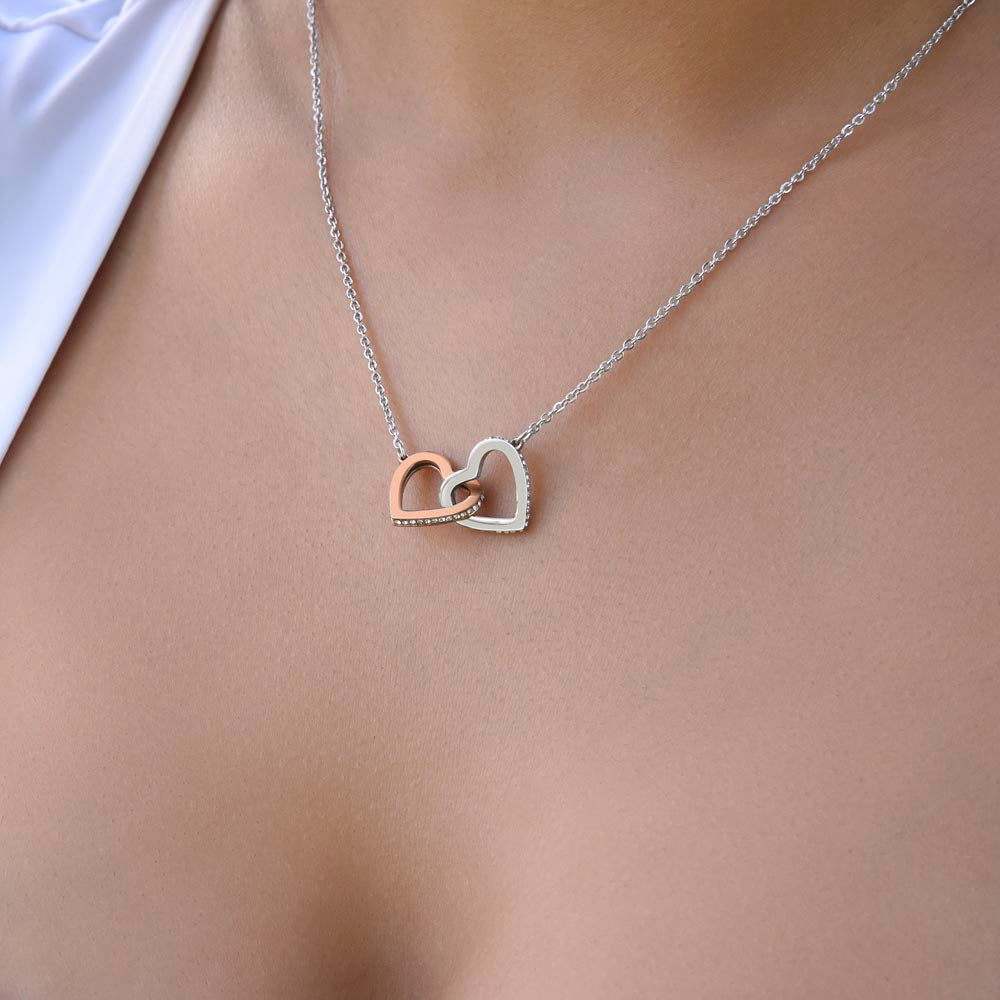 To My Beautiful Wife - Interlocking Hearts Necklace (Yellow & White Gold Variants) Valentine's Day Gift