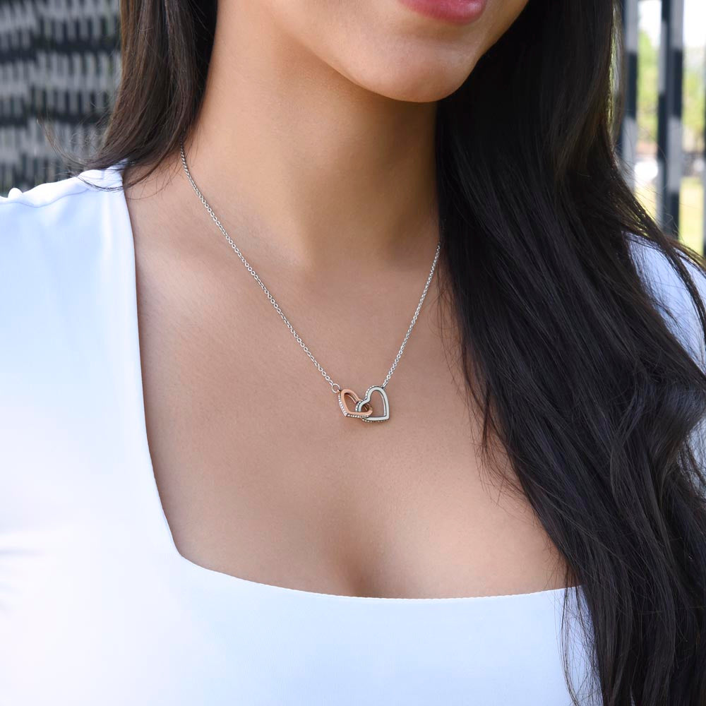 To the most  Beautiful Person  in the world - Interlocking Hearts necklace