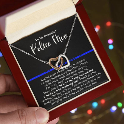 Police Mom - Interlocking Hearts necklace