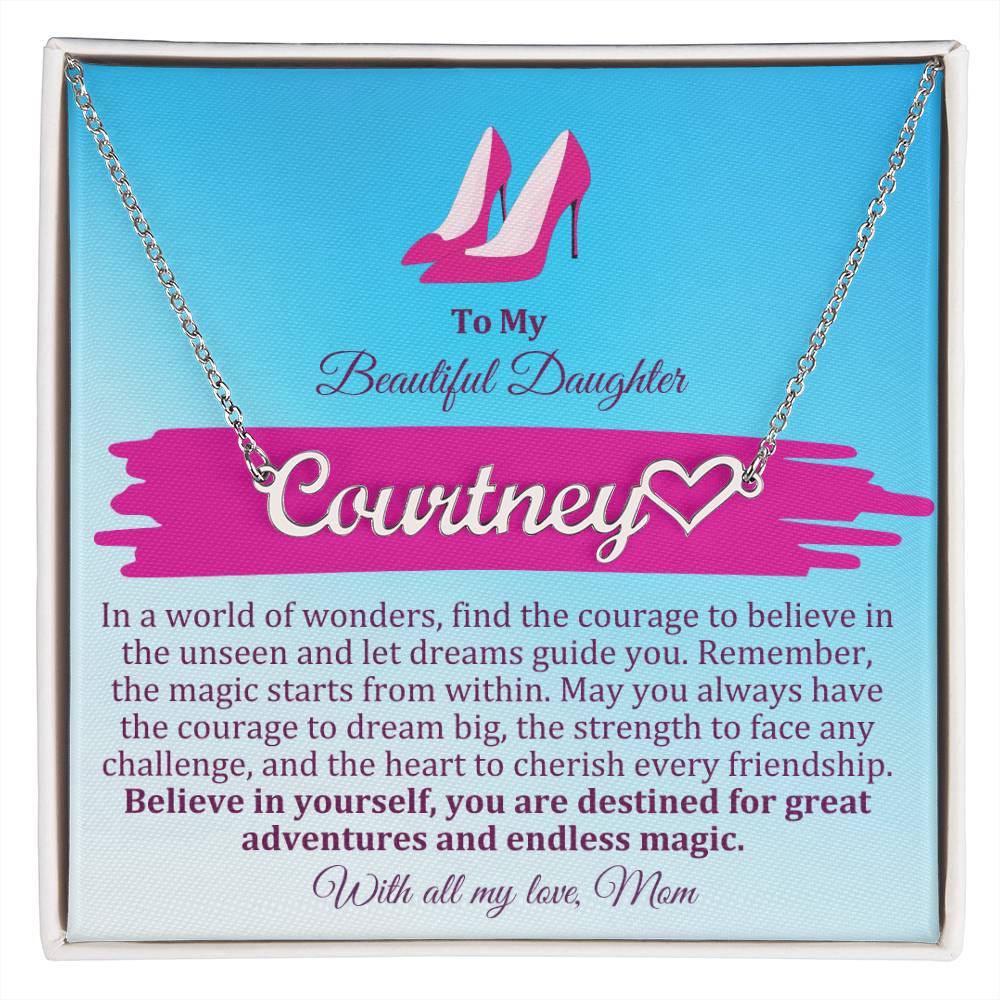 To My Beautiful Daughter - Personalized Name Nacklace