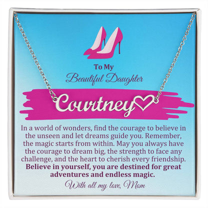 To My Beautiful Daughter - Personalized Name Nacklace