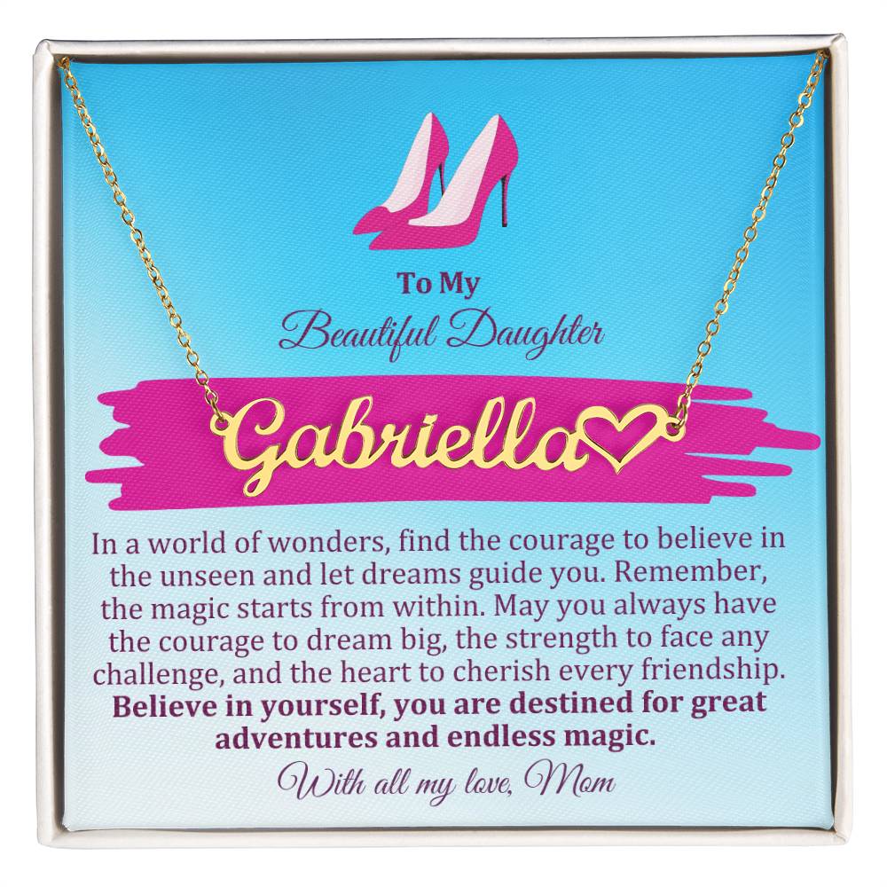 To My Beautiful Daughter - Personalized Name Nacklace