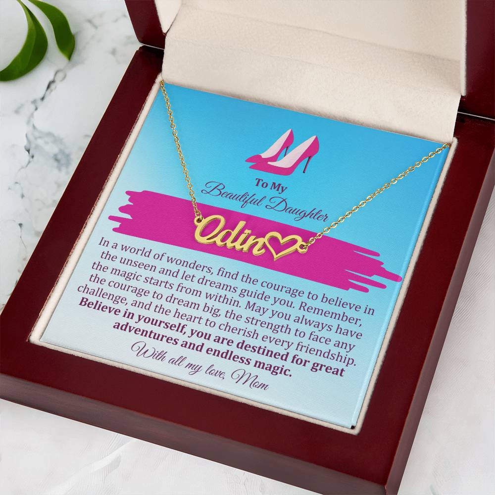 To My Beautiful Daughter - Personalized Name Nacklace