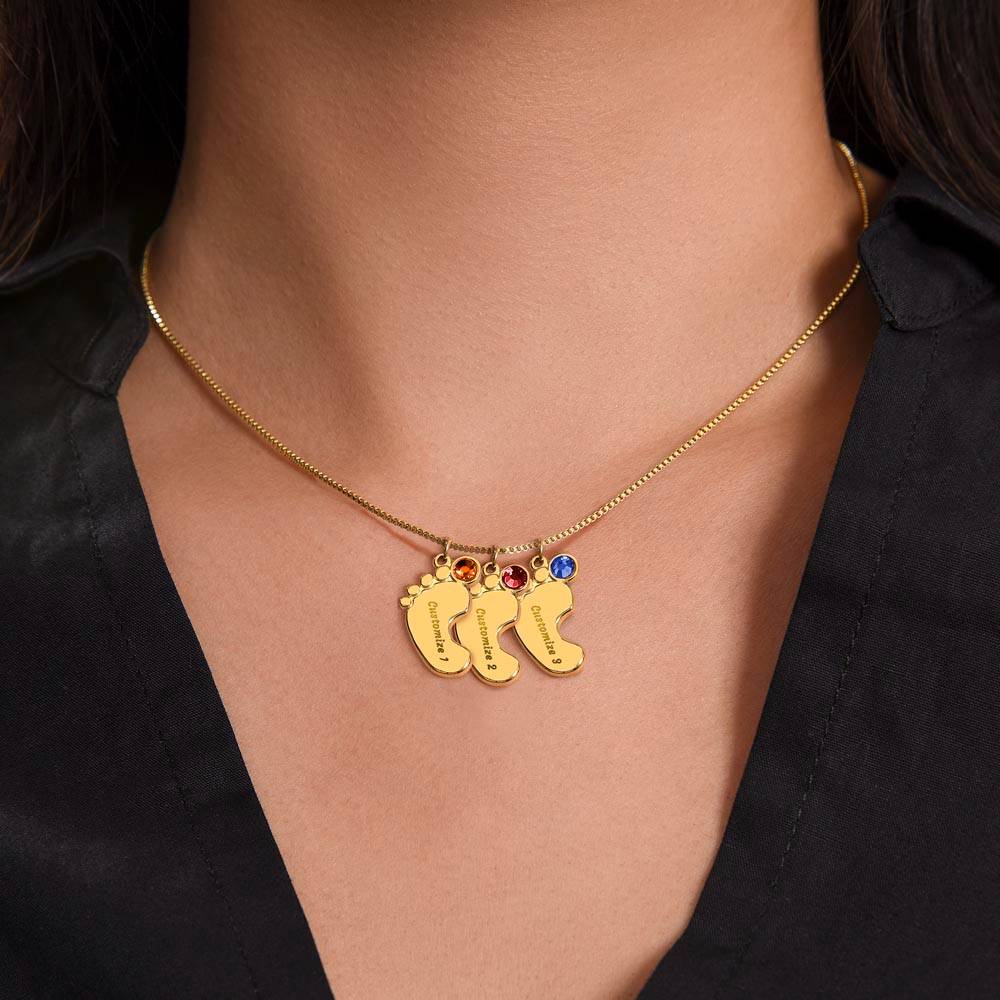 To My Mama To Be - Custom Baby Feet Necklace