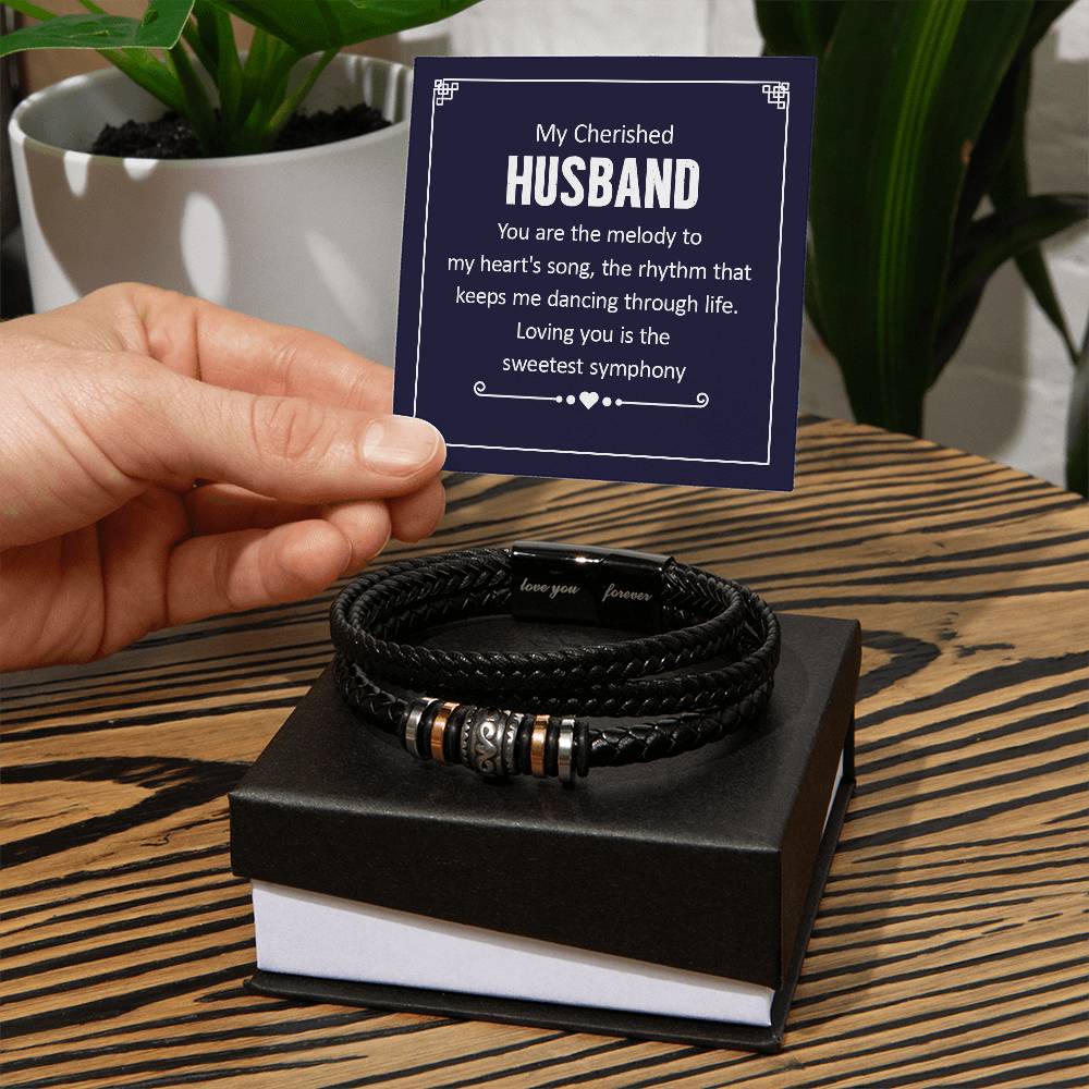 To My Cherished Husband - Love You Forever Bracelet