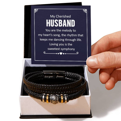 To My Cherished Husband - Love You Forever Bracelet