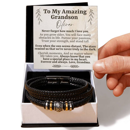 To My Amazing Grandson - Customized Name - Love You Forever Bracelet