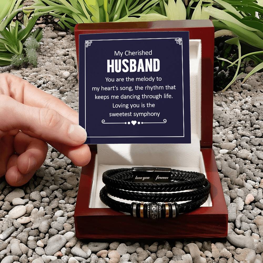 To My Cherished Husband - Love You Forever Bracelet
