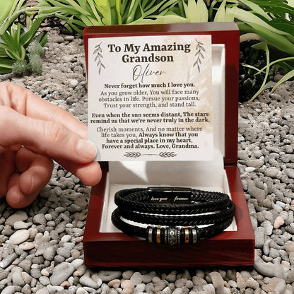 To My Amazing Grandson - Customized Name - Love You Forever Bracelet