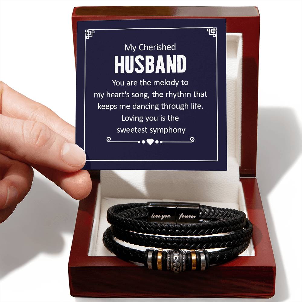 To My Cherished Husband - Love You Forever Bracelet