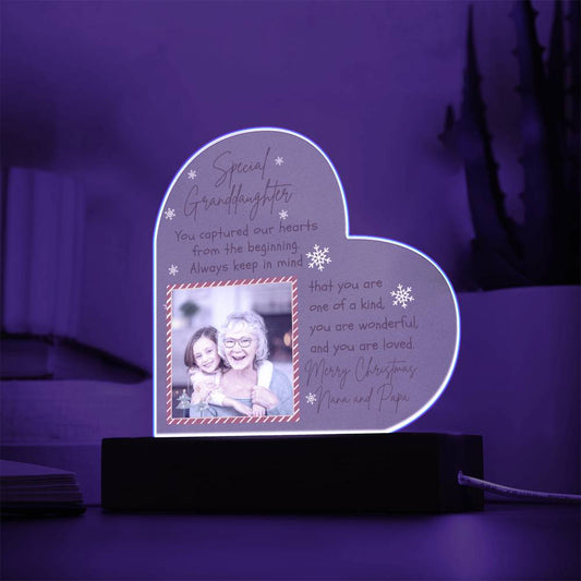 To My Special Gradnddaughter -  Personalized Heart Acrylic Plaque