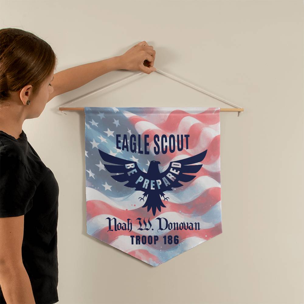 Court of Honor Gifts: Personalized Wall Pennany with Names and Troop Number, Perfect Gift for Sons, Grandsons, and Nephews