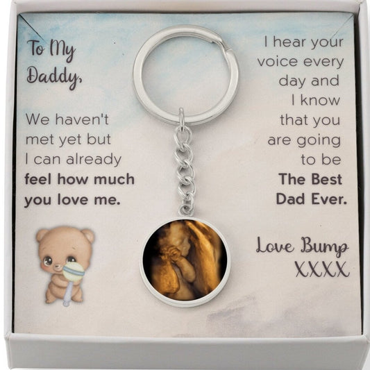 Daddy To Be Gift - Custom Keychain with Ultrasound Photo