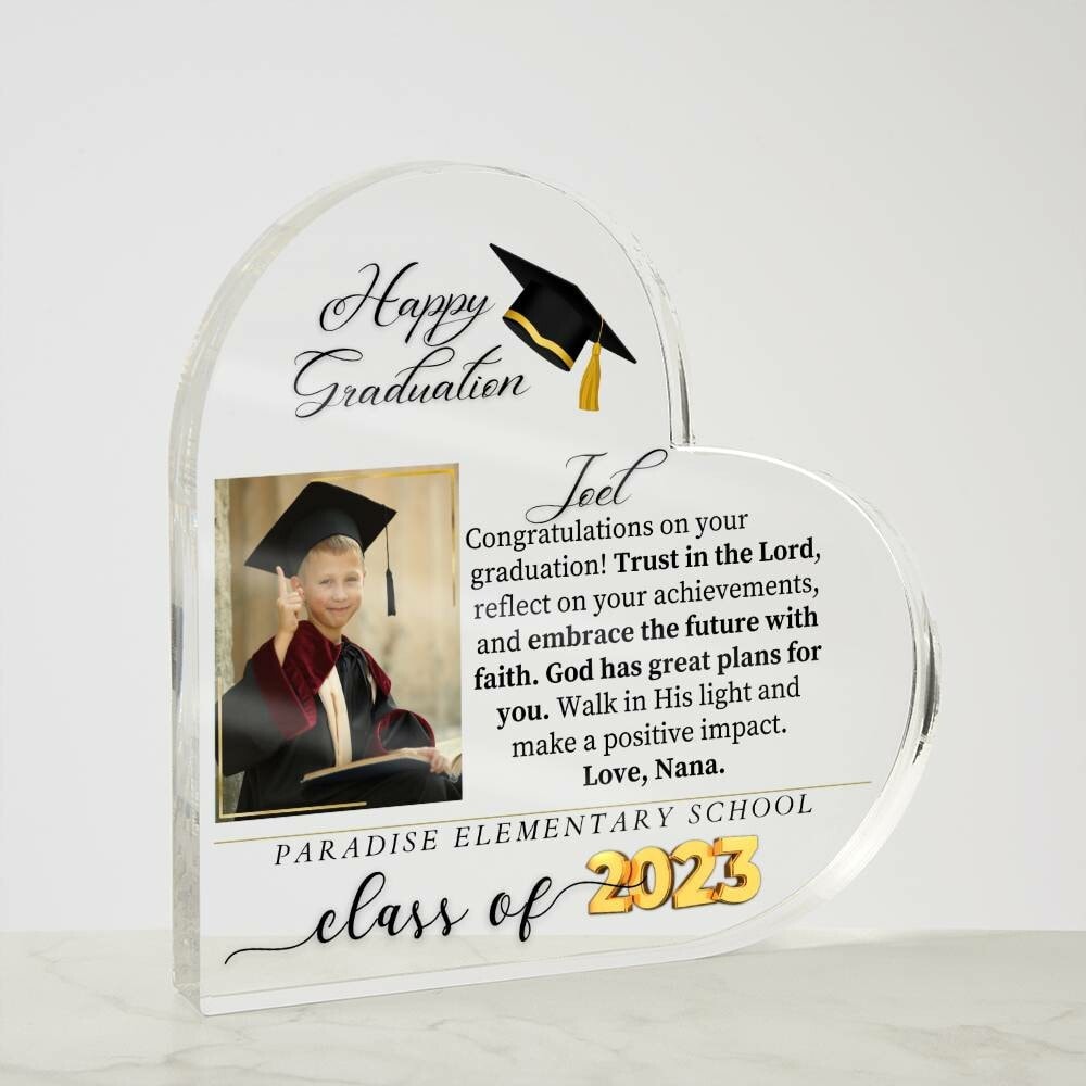 Graduation Gifts for her or Him High School - Printed Heart Acrylic Plaque