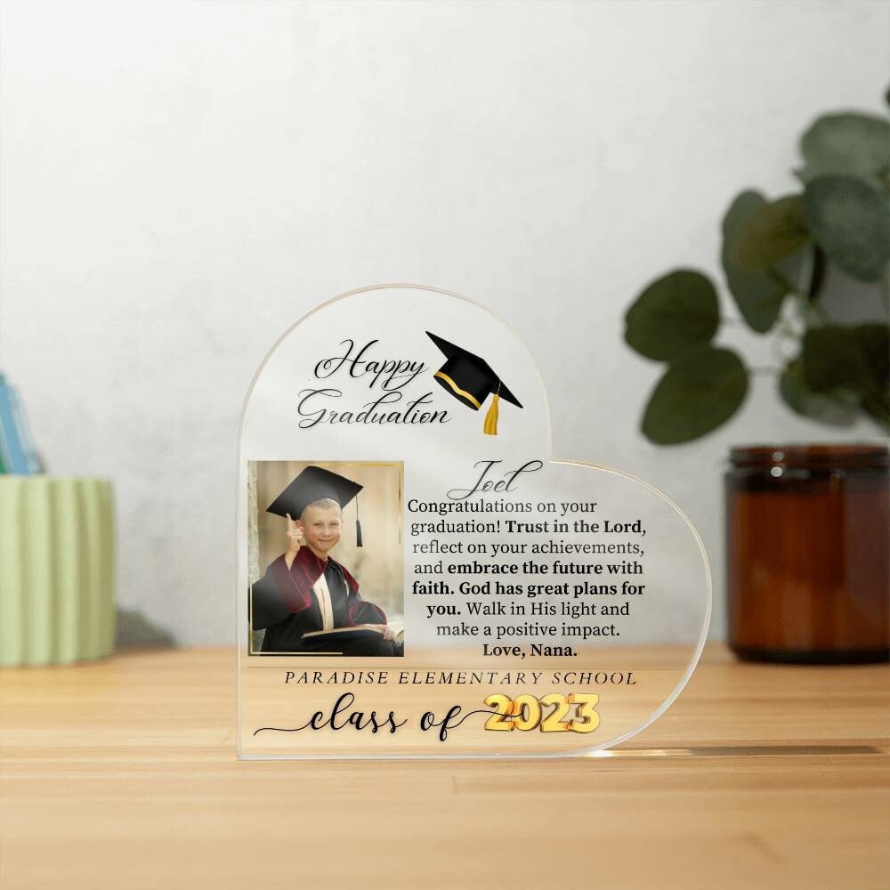 Graduation Gifts for her or Him High School - Printed Heart Acrylic Plaque