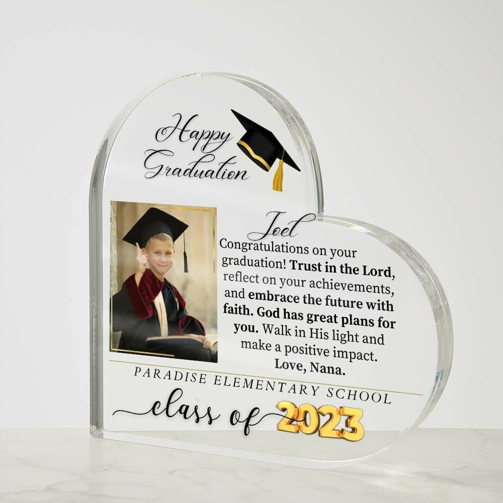 Graduation Gifts for her or Him High School - Printed Heart Acrylic Plaque